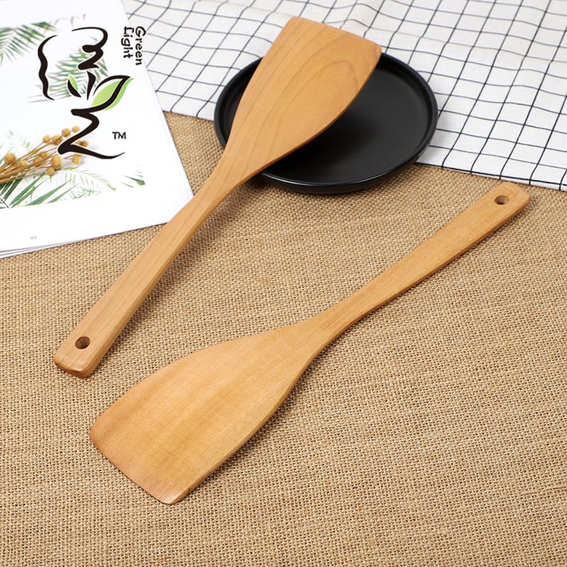 Solid wood spatula, 33*7.5 touch non-stick pan spatula, household non-stick pan spatula, wooden spoon, high-temperature resistant wooden cooking spatula details Picture