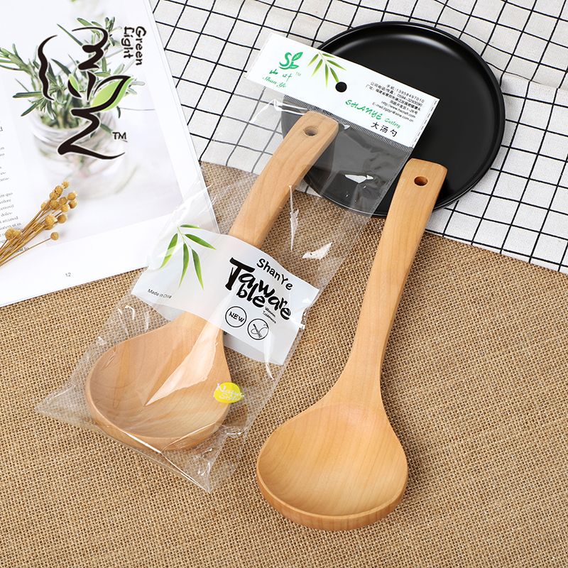 Wooden ladle 26* 9.5cm wooden ladle household ladle Large ladle Japanese ramen ladle porridge ladle thumbnail
