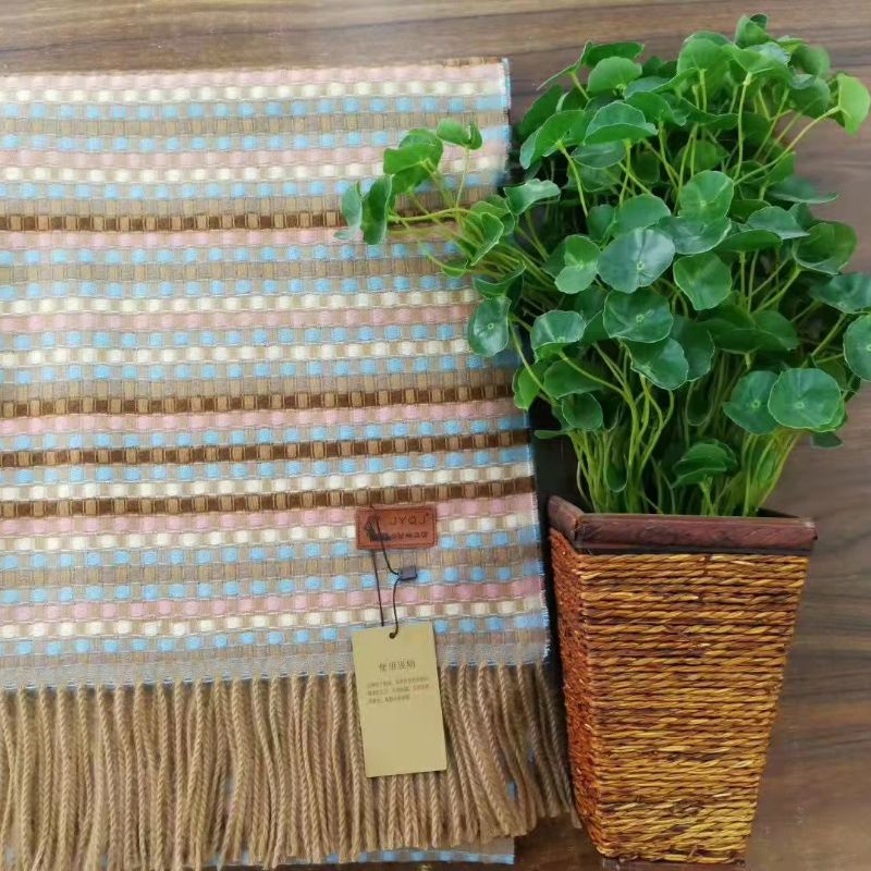 Scarf Women 2021 Winter New Plaid Yarn-Dyed Tassel Imitated Cashmere Scarf Fashion Medium Long Warm Shawl Neck