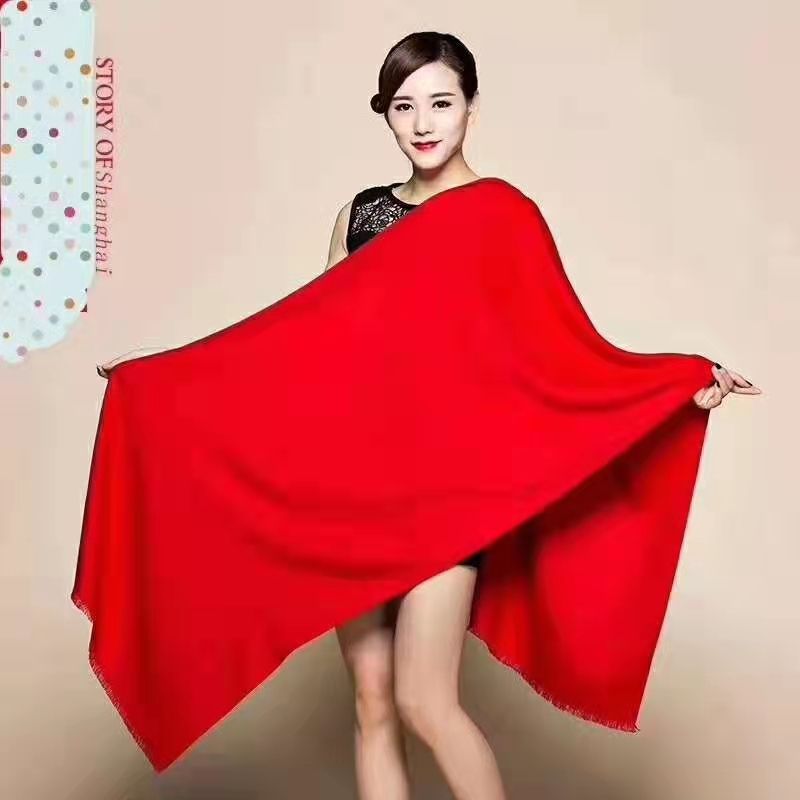 New Check Yarn-Dyed Tassel Imitated Cashmere Scarf Fashion Medium Length Warm Shawl Collar