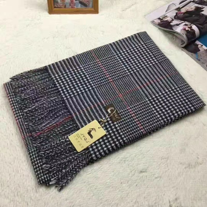 2021 Winter New Check Yarn-Dyed Tassel Imitation Cashmere Scarf Fashion Medium Long Warm Shawl Neck