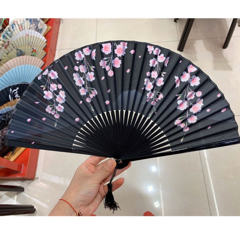 折扇 古风扇子折叠扇女日式扇复古风折扇 中国风竹扇订 制广告扇