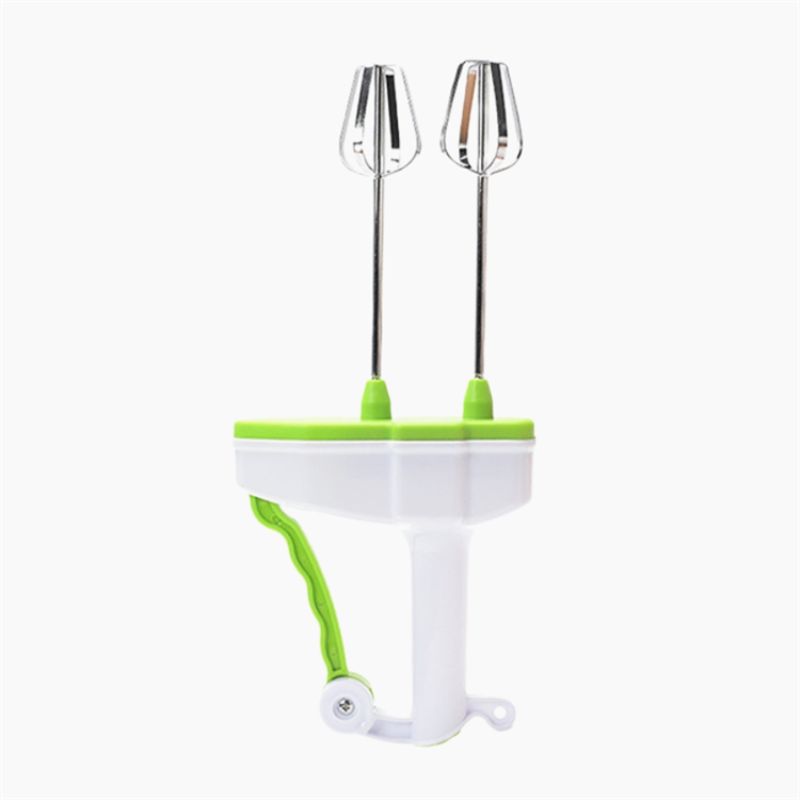 Double-head manual egg beater, household semi-automatic cream whipper, handheld press mixer, kitchen baking tool Item Picture