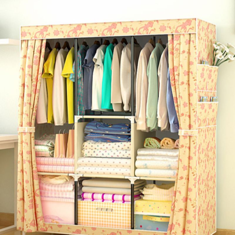 Simple wardrobe, reinforced dust-proof fabric wardrobe, folding wardrobe
