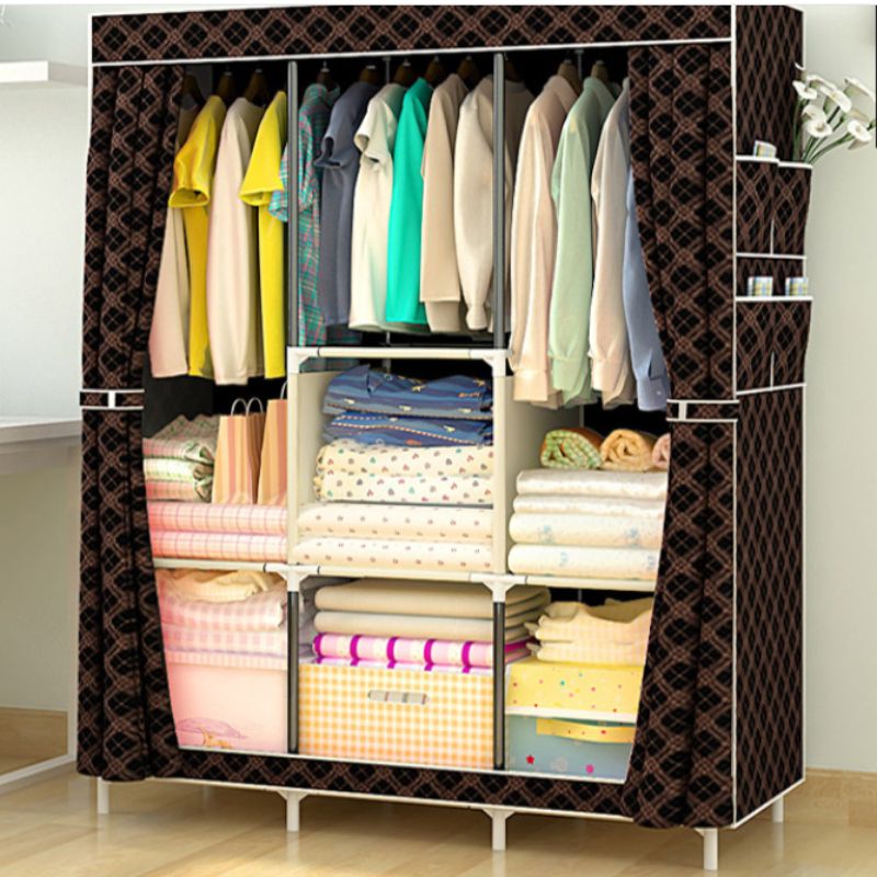 Simple wardrobe, reinforced dust-proof fabric wardrobe, folding wardrobe Specification image
