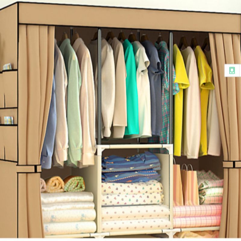 Simple wardrobe, reinforced dust-proof fabric wardrobe, folding wardrobe Application Scenario