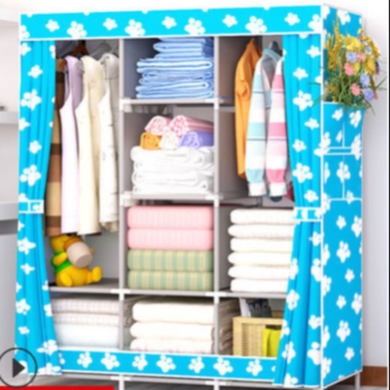 Simple wardrobe, reinforced dust-proof fabric wardrobe, folding wardrobe Item Picture