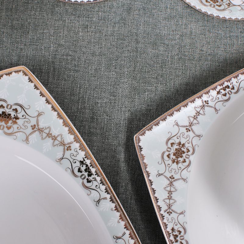 Tangshan High Bone China Tableware Set -68 Head Of Light Luxury Wind Roses For About 12 People full figure