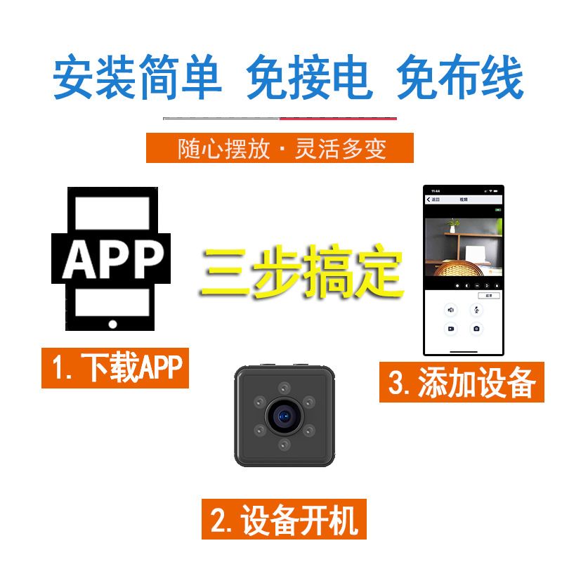  摄像机 摄像头 新无线WiFi智能监控摄像头 家用安防远程网络录像机 高清摄录一体机详情11