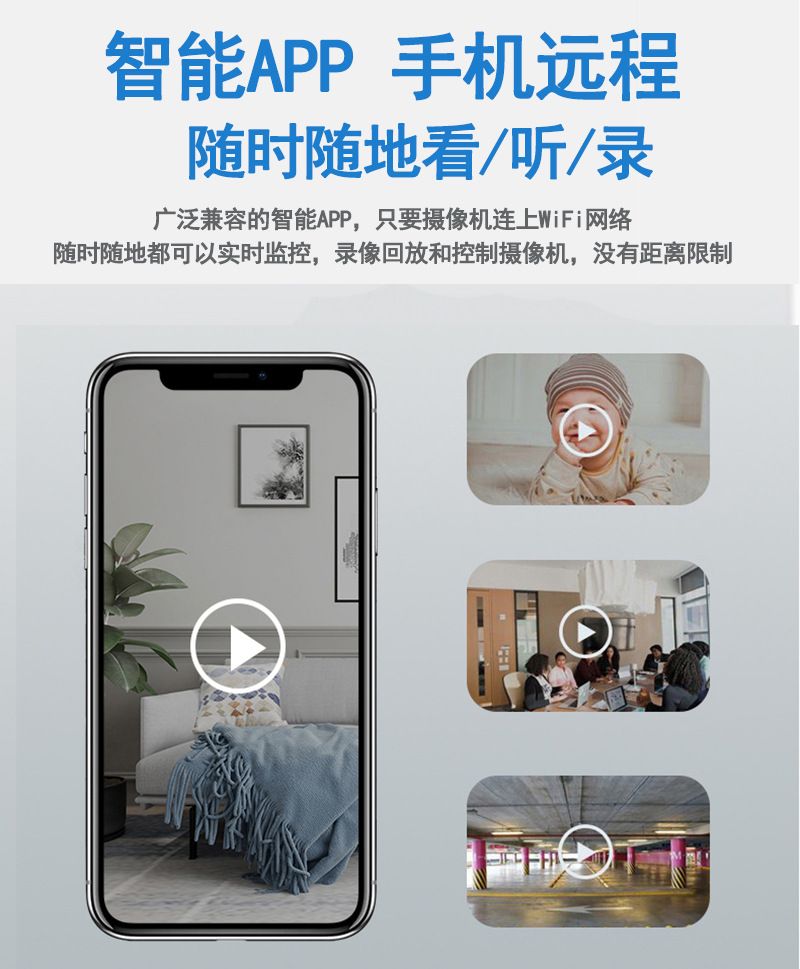  摄像机 摄像头 新无线WiFi智能监控摄像头 家用安防远程网络录像机 高清摄录一体机详情8