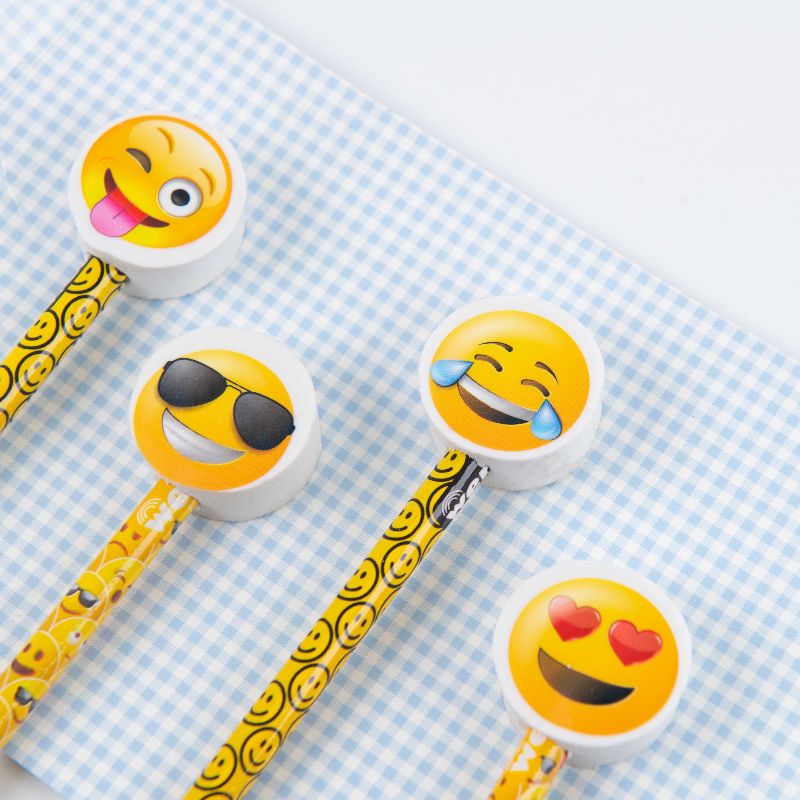 Cartoon Eraser Cute Mini Emoticon Smiley Face Small Eraser For Students No Marks Can Write Pencil details Picture