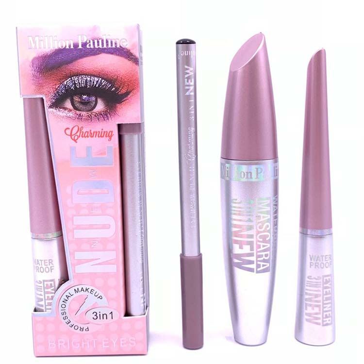 Wholesale Waterproof Mascara & Eyeliner & Eyebrow pen 3in 1Curl Lengthen Eyelash Extension Enhancer Quick Dry Eyeliner