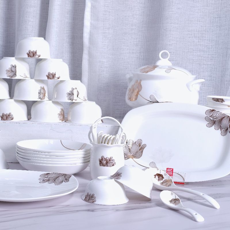 Jingdezhen High Bone China Tableware Set -50 Tulips Love