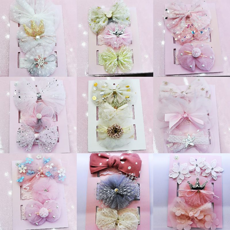 Fabricante al por mayor niños accesorios diadema versión coreana cute princess headwear gift box set pic 1