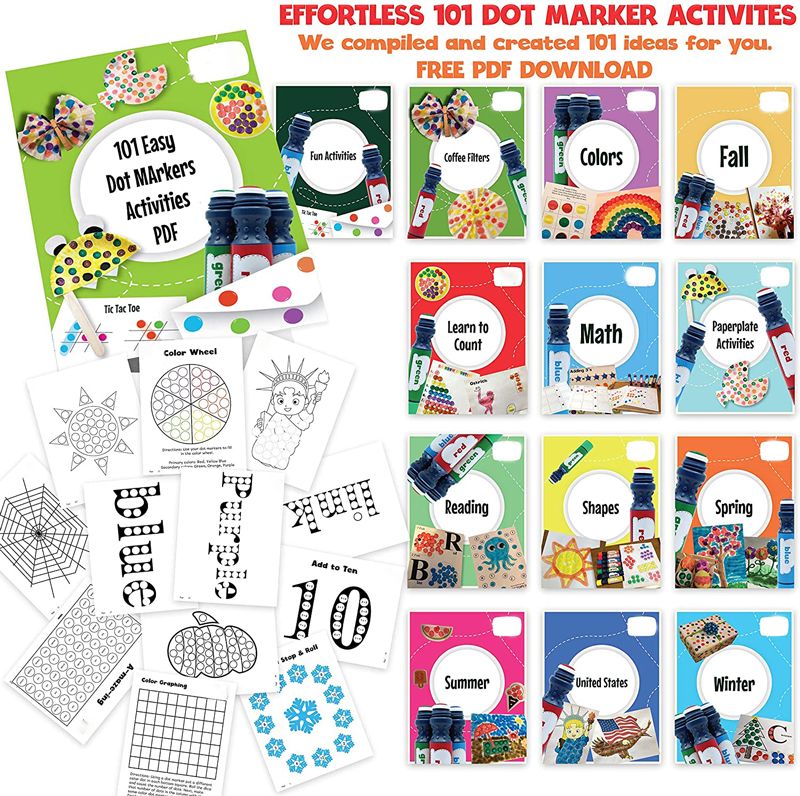 Safe and washable dot marking bag set, popular children's non-toxic coloring art marking set of dot pens Application Scenario