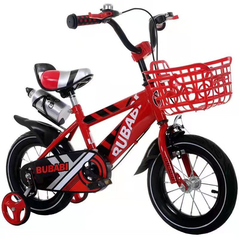 儿童自行车 童车 塑料篮子 男孩 12寸 14寸 16寸 水壶 蓝色 运动款 铃铛 高档