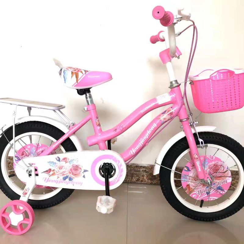 Children's bicycles, strollers, plastic baskets, and clothes hangers for girls: 12 inches, 14 inches, 16 inches, light green details Picture