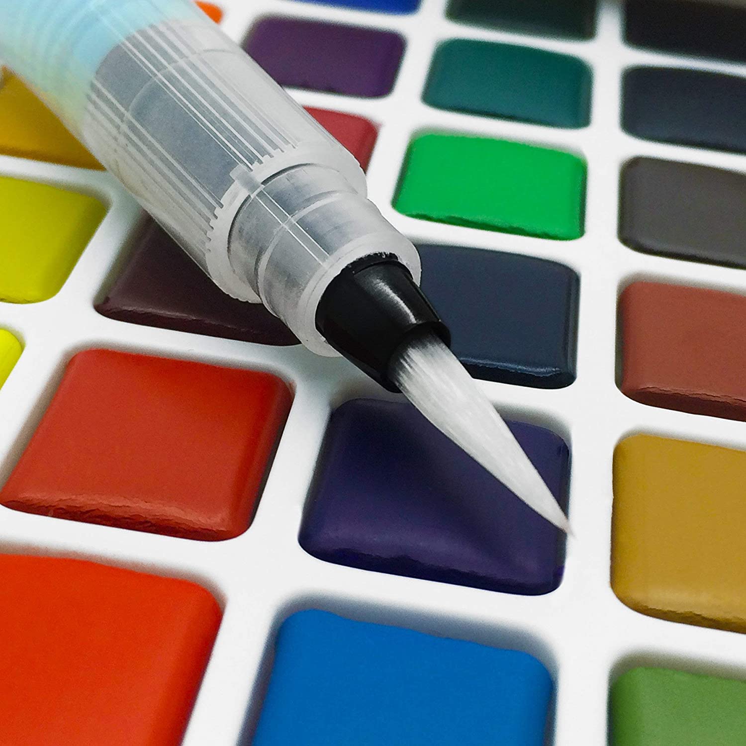 48-color watercolor solid pigment fountain pen painting set with color card solid gouache pigments details Picture