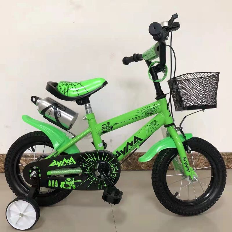 儿童自行车 童车 铁篮子 男孩 12寸 14寸 16寸 水壶 绿色 铃铛 高档 