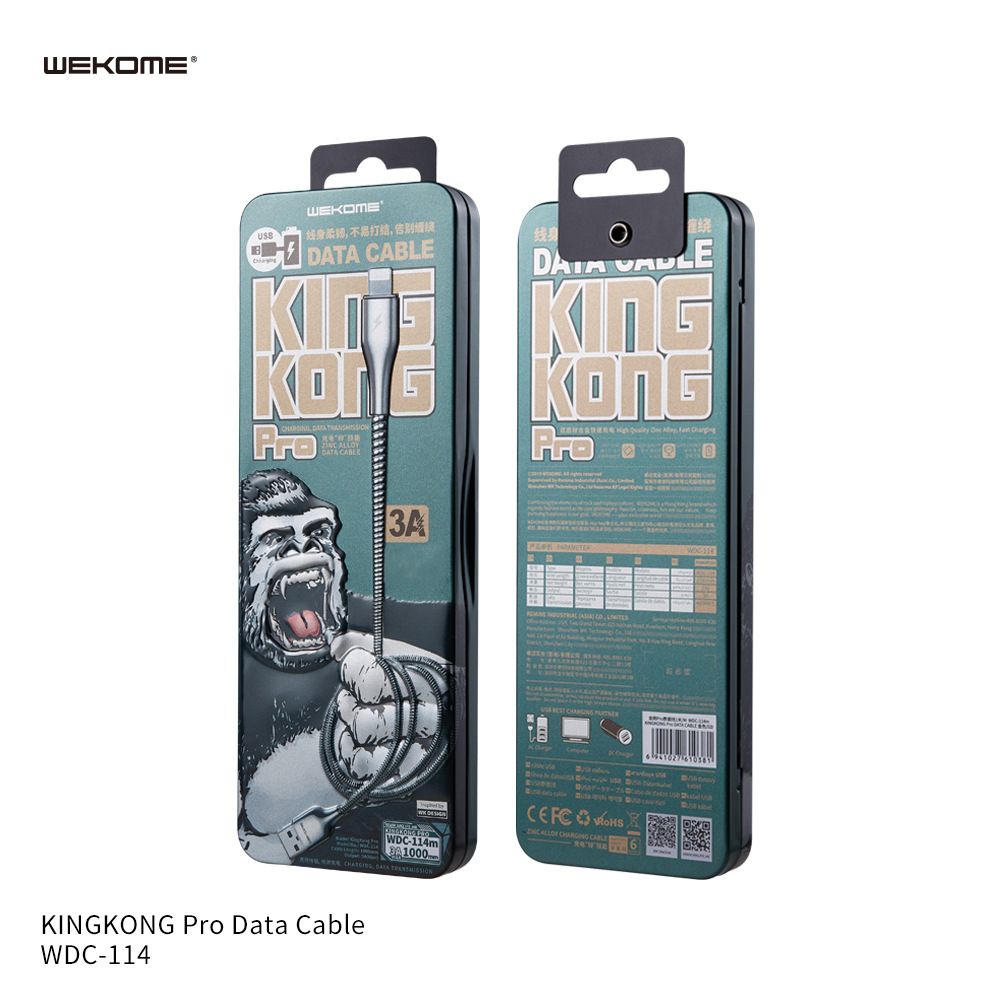 WEKOME King Kong Pro metal steel wire zinc alloy data cable suitable for Apple/type-c/Android charging WK thumbnail