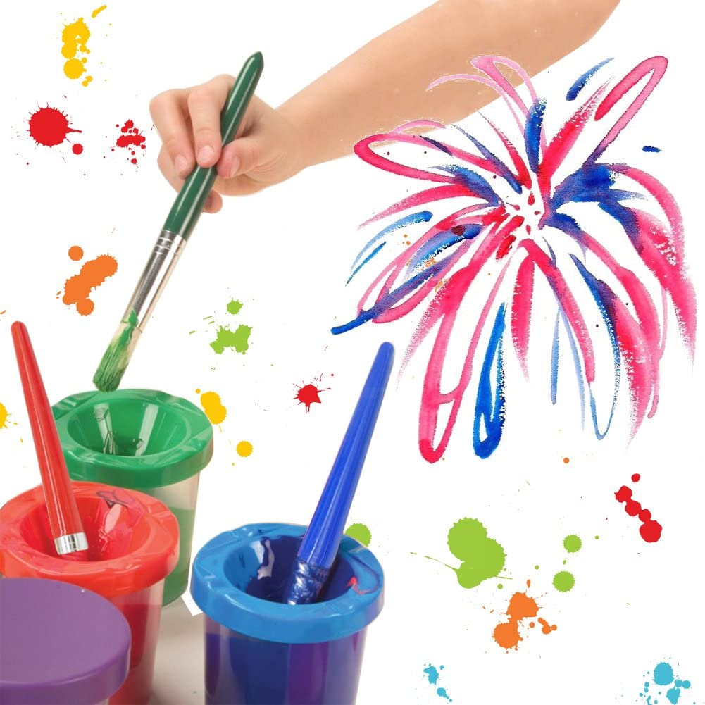 Cepillo de pintura pluma de lavado de plástico juego de cubo a prueba de desbordamiento juego de pintura para niños pintura al óleo para niños cepillo de lavado taza Application Scenario