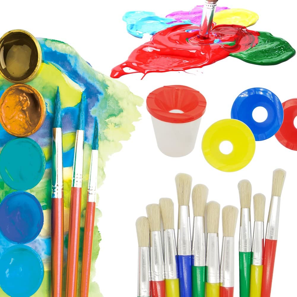 Cepillo de pintura pluma de lavado de plástico juego de cubo a prueba de desbordamiento juego de pintura para niños pintura al óleo para niños cepillo de lavado taza Specification image
