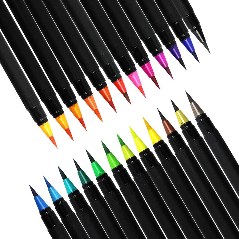 24 colores punta suave bolígrafo de acuarela pincel de color bolígrafo de color marcador de pintura details Picture