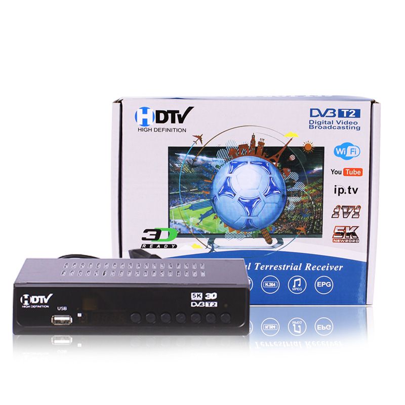 工厂直销高清数字DVB-T2 5K地面电视机接收机DVBT2出口外贸俄罗斯