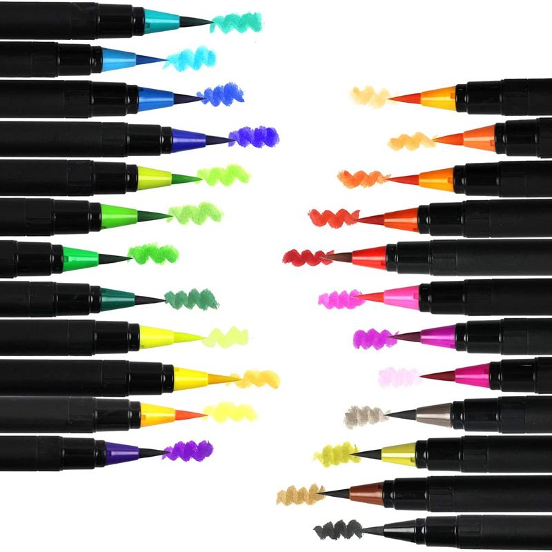 24 colores punta suave bolígrafo de acuarela pincel de color bolígrafo de color marcador de pintura Specification image