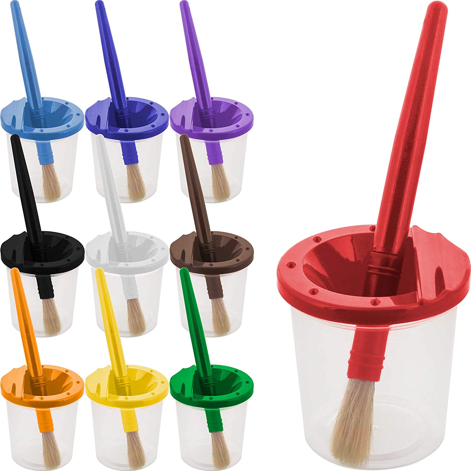 Cepillo de pintura pluma de lavado de plástico juego de cubo a prueba de desbordamiento juego de pintura para niños pintura al óleo para niños cepillo de lavado taza Item Picture