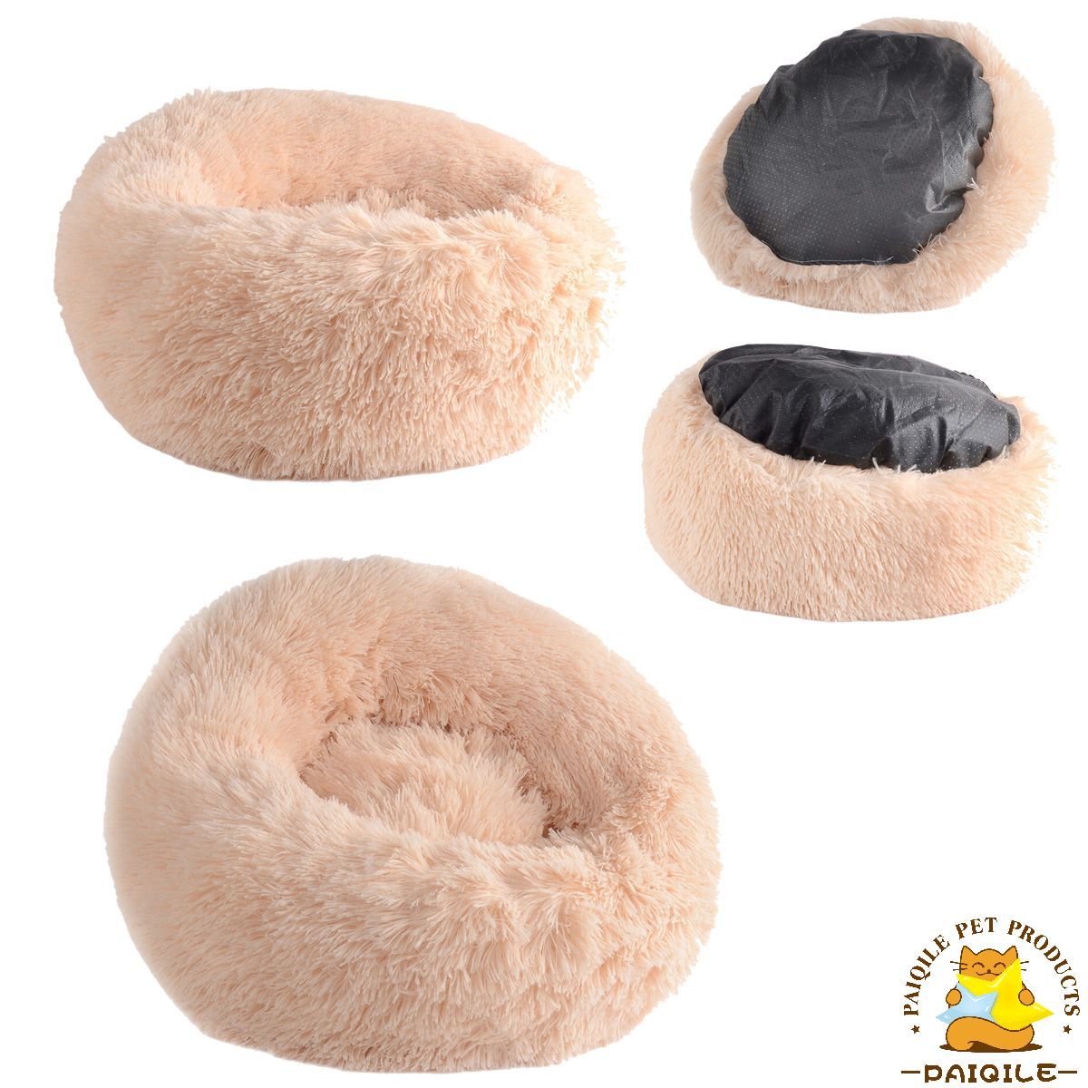 猫窝 狗窝 可拆洗圆形长毛绒宠物窝猫窝保暖宠物用品狗床宠物床宠物垫子详情图2