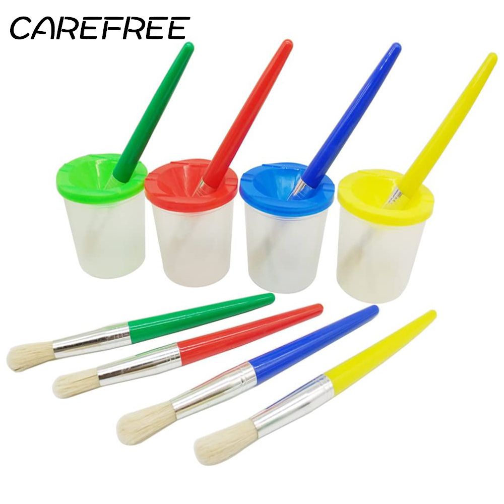 Cepillo de pintura pluma de lavado de plástico juego de cubo a prueba de desbordamiento juego de pintura para niños pintura al óleo para niños cepillo de lavado taza