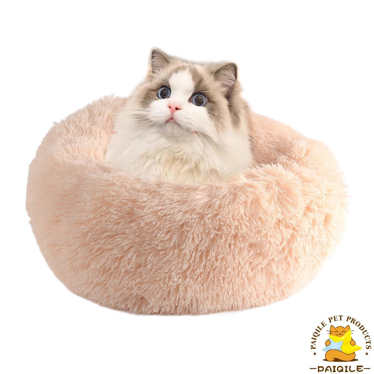 猫窝 狗窝 可拆洗圆形长毛绒宠物窝猫窝保暖宠物用品狗床宠物床宠物垫子详情图1