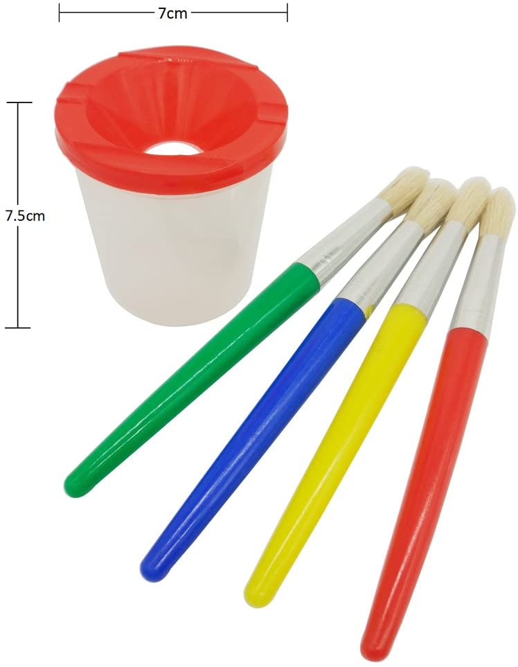 Cepillo de pintura pluma de lavado de plástico juego de cubo a prueba de desbordamiento juego de pintura para niños pintura al óleo para niños cepillo de lavado taza details Picture