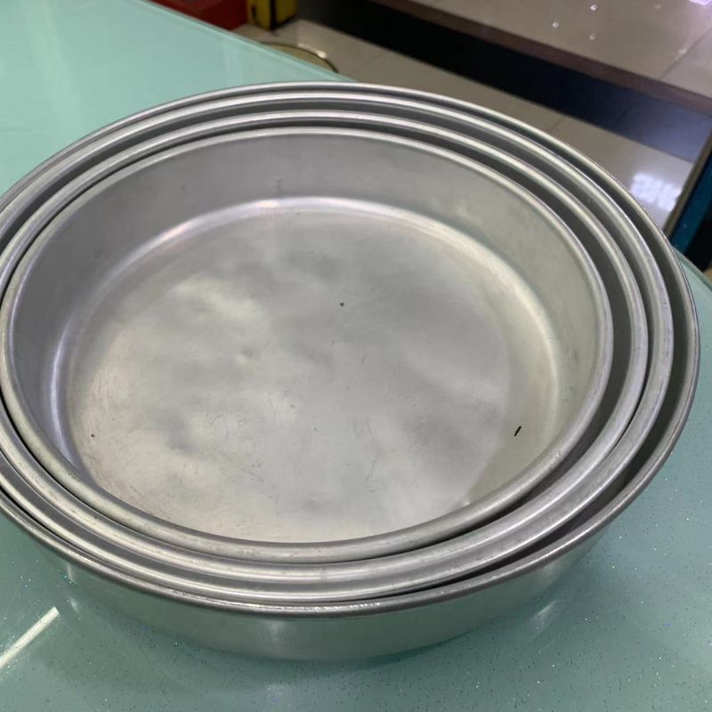 洗白铝圆盘 加厚旋压圆形铝盘烘培用具 蛋糕盘薄饼自助披萨烤盘