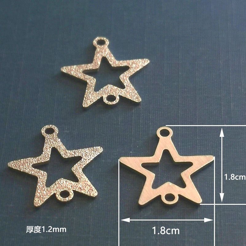 欧美跨境新款diy手链饰品钛钢吊坠五角星配件ins星星卡通磨砂挂件详情2