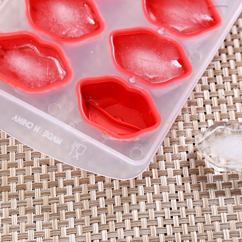 Creative, multi-shaped, high-quality, thickened ice cube tray mold, plastic bottom, silicone elastic ice cube, ice box, ice mold, ice cube tray Specification drawing