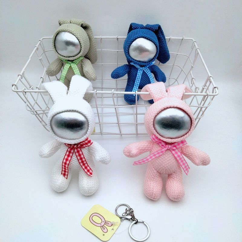 New Instagram red star rabbit plush doll key chain couple bag pendant store doll grab machine supply