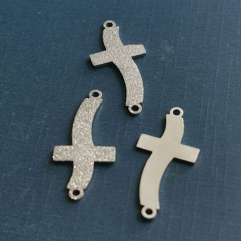 DIY handmade jewelry, retro cross pendant base, frosted pendant, titanium steel bracelet, necklace material