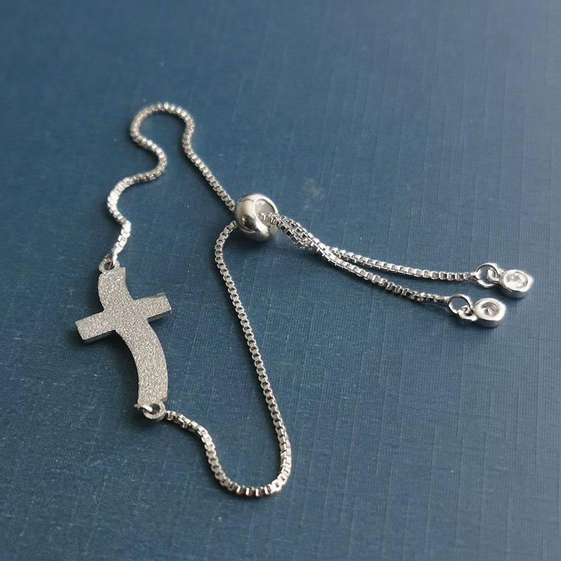 DIY handmade jewelry, retro cross pendant base, frosted pendant, titanium steel bracelet, necklace material details Picture