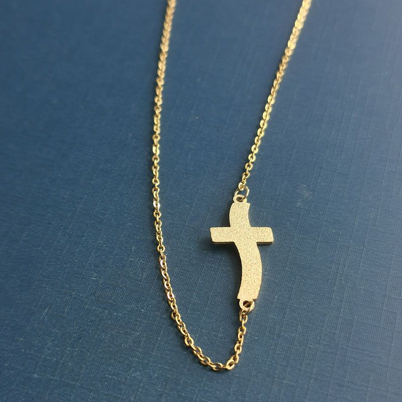 DIY handmade jewelry, retro cross pendant base, frosted pendant, titanium steel bracelet, necklace material Item Picture
