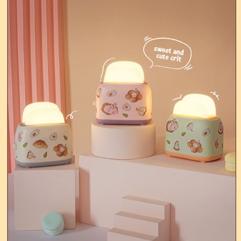 With a paper sticker wrapping machine, night light, cartoon mini LED desk lamp, USB charging desktop, bedside eye-protecting study lamp details Picture