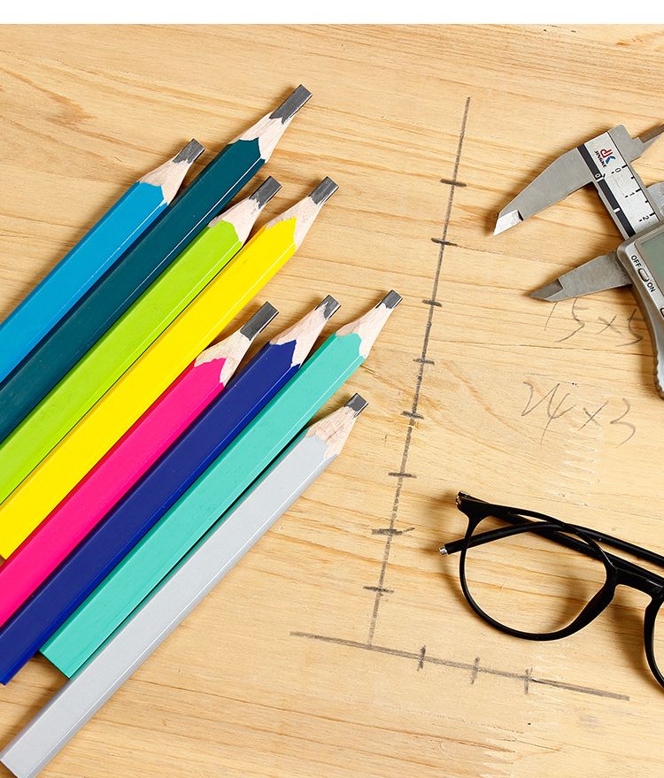 Use a flat octagonal black woodworking pencil and a thick, flat pencil for drawing Application Scenario