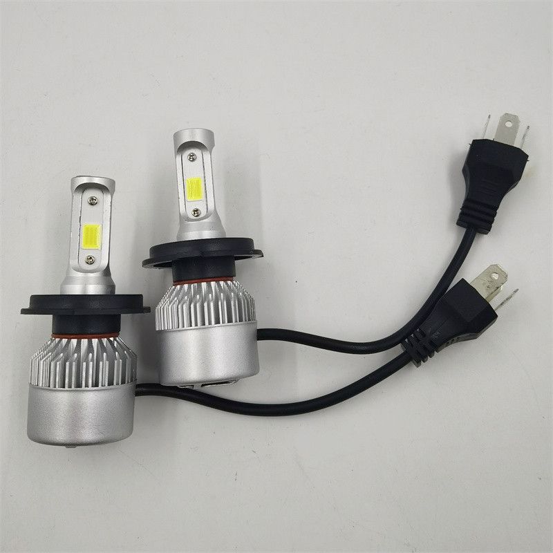 S2汽车LED灯4色灯汽车H4前大灯COB灯前灯24W汽车照明灯