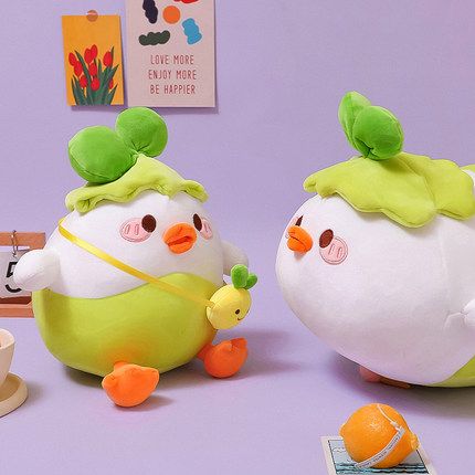 Cute little vegetable chicken Vicky stuffed stuffed Chinese cabbage sleeping pillow children's Muppet doll girl gift details Picture