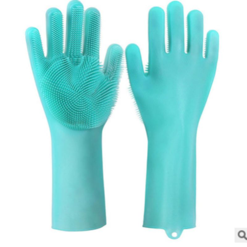 Silicone dishwashing gloves brush details Picture