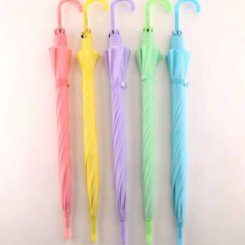 小清新糖果色磨砂雨伞产品图