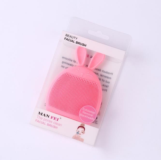 创意萌兔硅胶洁面刷白底实物图