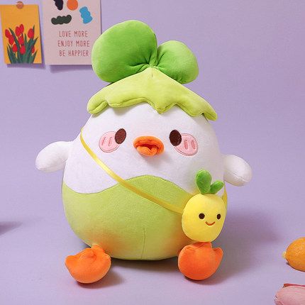 Cute little vegetable chicken Vicky stuffed stuffed Chinese cabbage sleeping pillow children's Muppet doll girl gift full figure