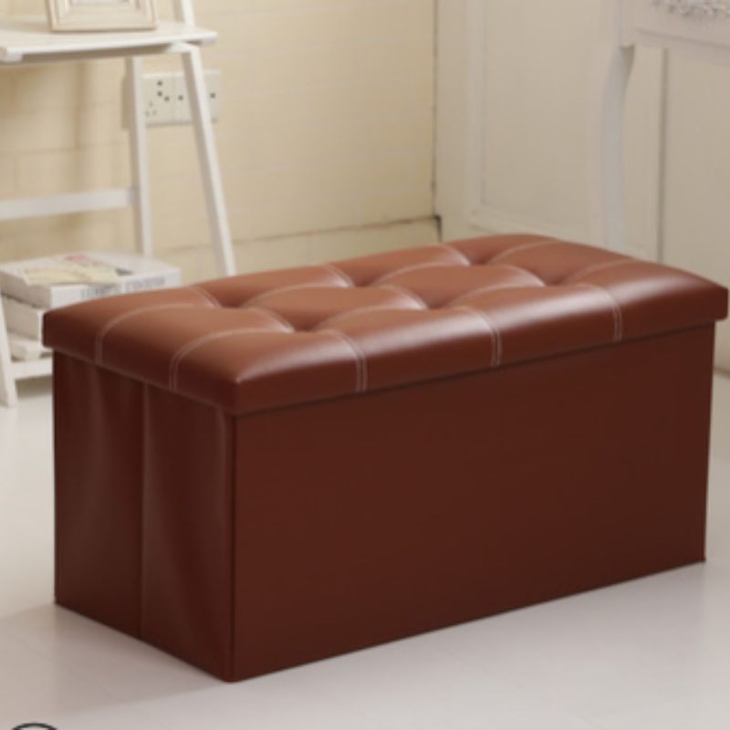 High-quality leather storage box shoe-changing stool details Picture